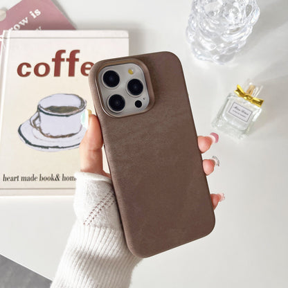 Magnetic Fiber Leather Color iPhone Case