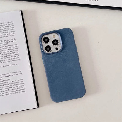 Magnetic Fiber Leather Color iPhone Case