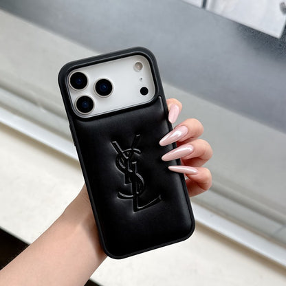 Saint Black & White Leather iPhone Case