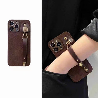 Camellia Wristband iPhone Leather Case