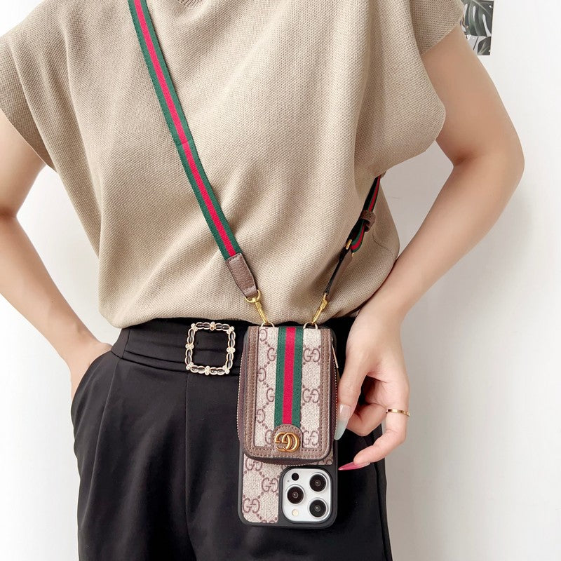 Lou GG Card Holder Chain iPhone Case