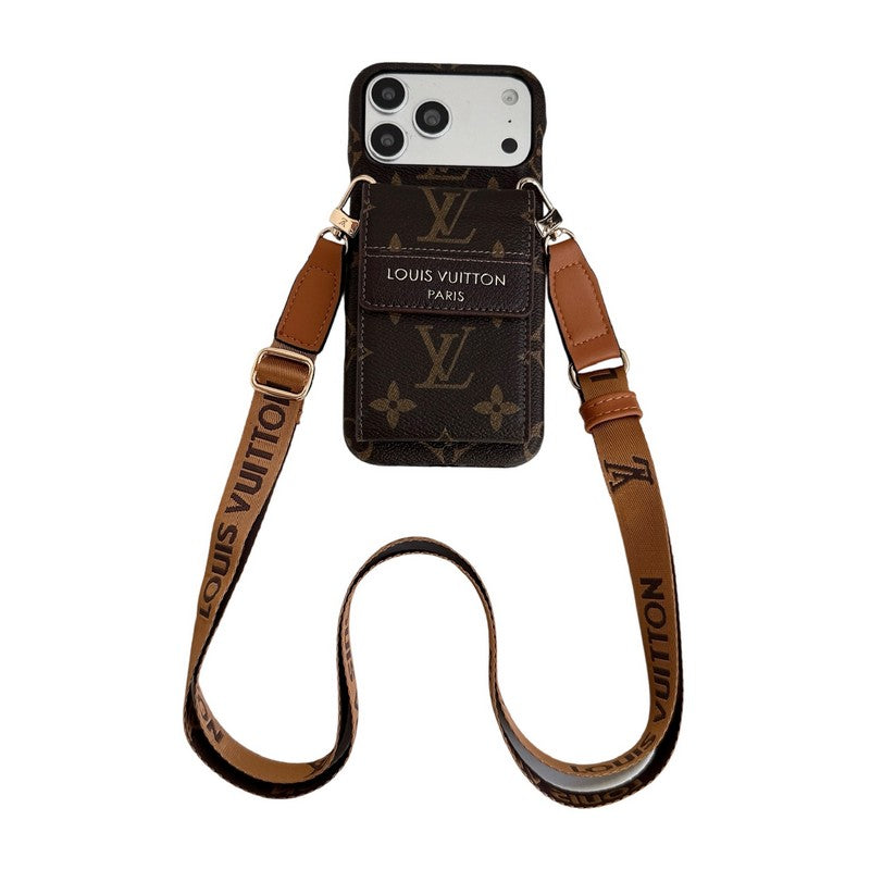 Louis GG Crossbody Chain Card iPhone Case