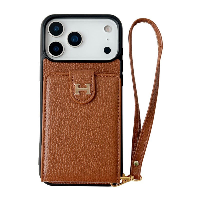 H Leather Hand Chain iPhone Case