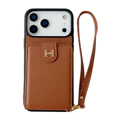 H Leather Hand Chain iPhone Case