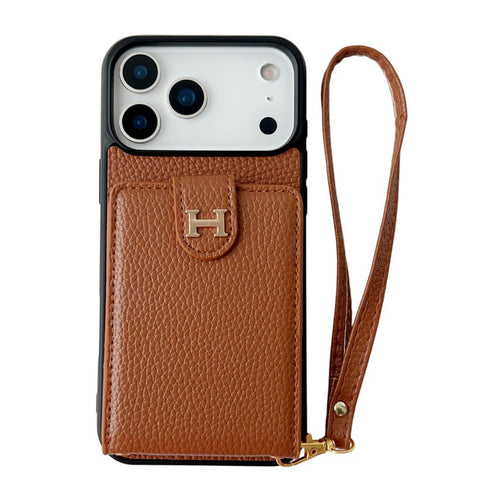 H Leather Hand Chain iPhone Case