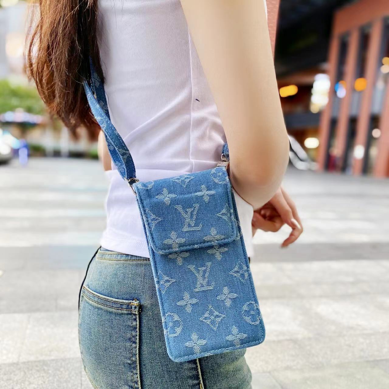 Lou Vintage Denim Crossbody iPhone Case