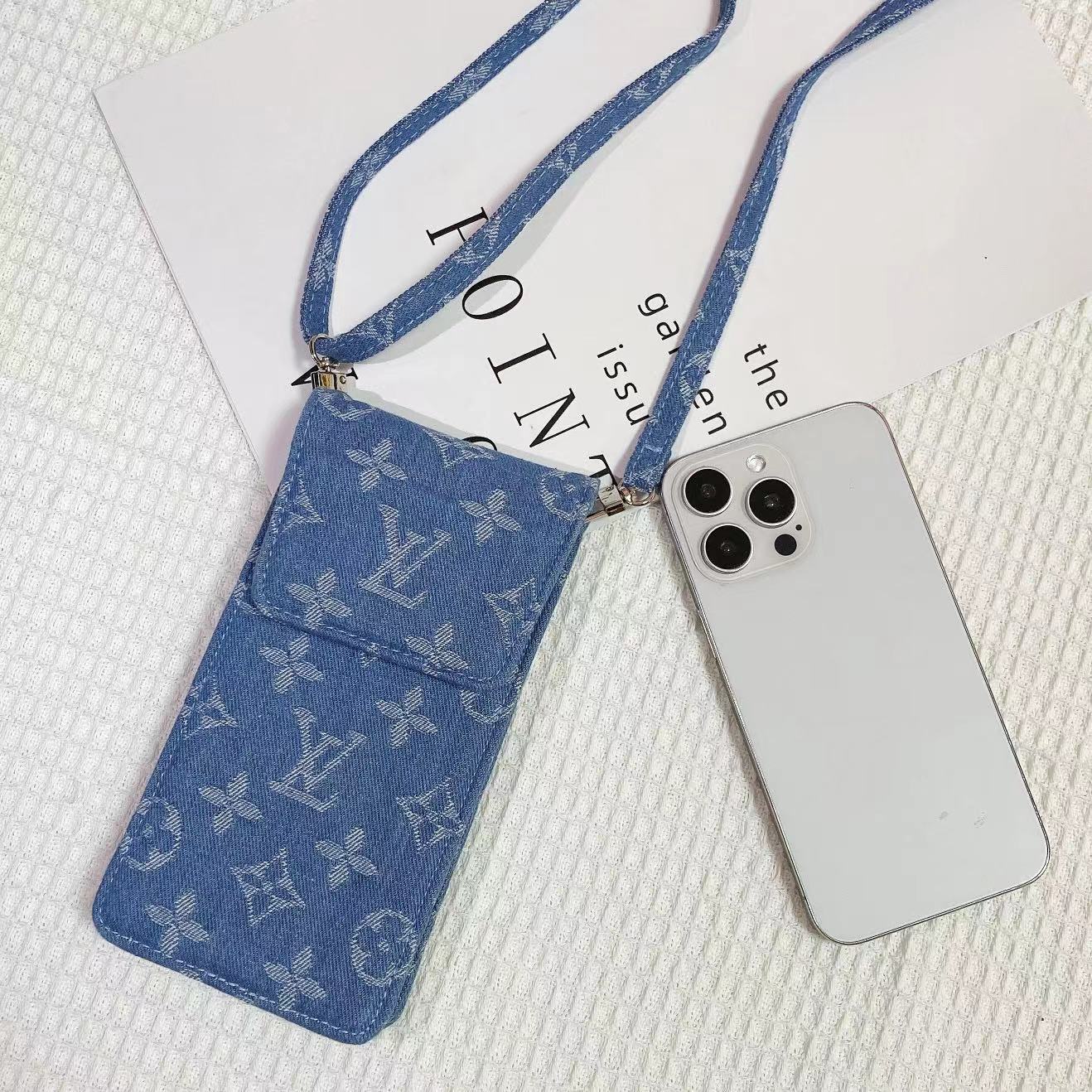 Lou Vintage Denim Crossbody iPhone Case