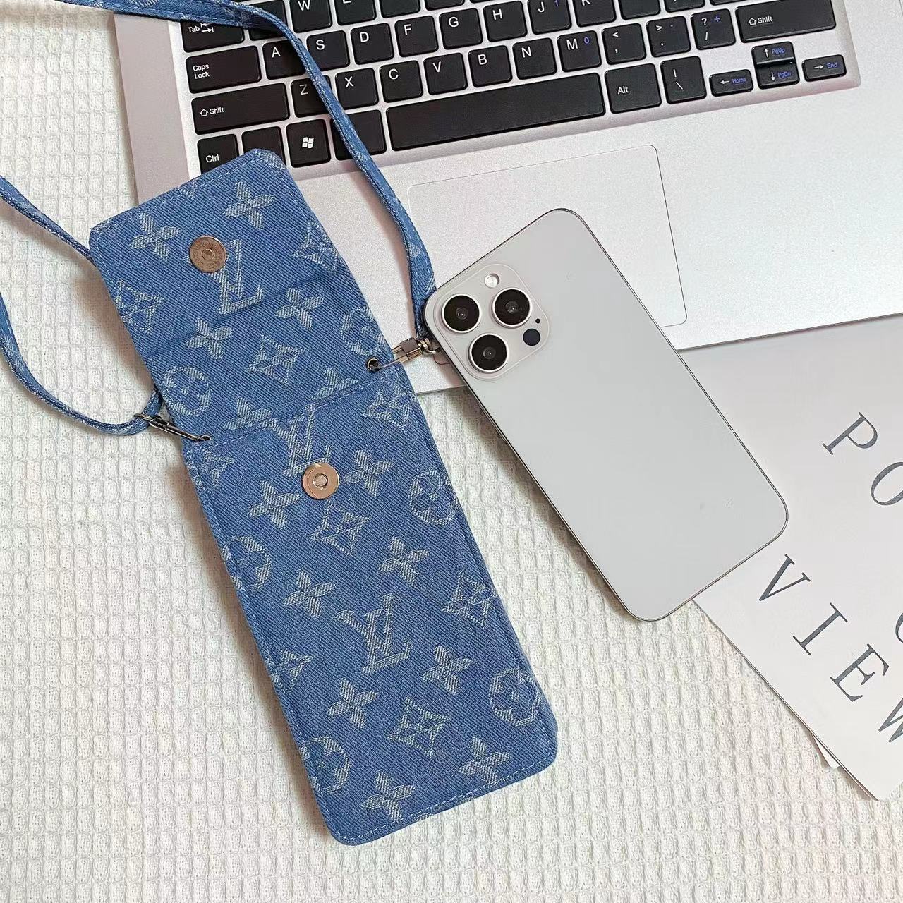 Lou Vintage Denim Crossbody iPhone Case