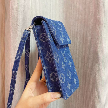 Lou Vintage Denim Crossbody iPhone Case