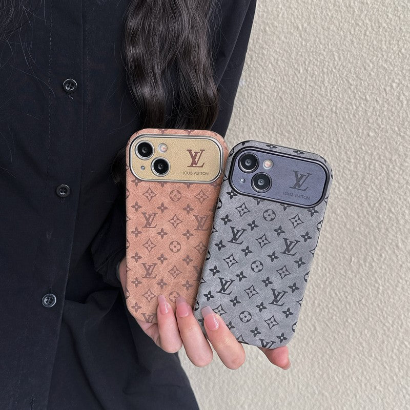 Lou Brown & Black Classic Leather iPhone Case