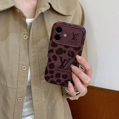 Lou Brown & Purple Color Leather iPhone Case