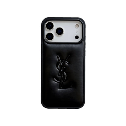 Saint Black & White Leather iPhone Case