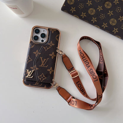 Lou Card Bag Crossbody Rose Gold iPhone Case