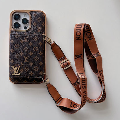 Lou Card Bag Crossbody Rose Gold iPhone Case