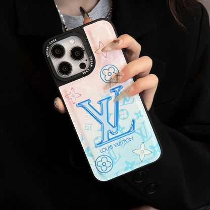 Lou Blue Leather iPhone Case