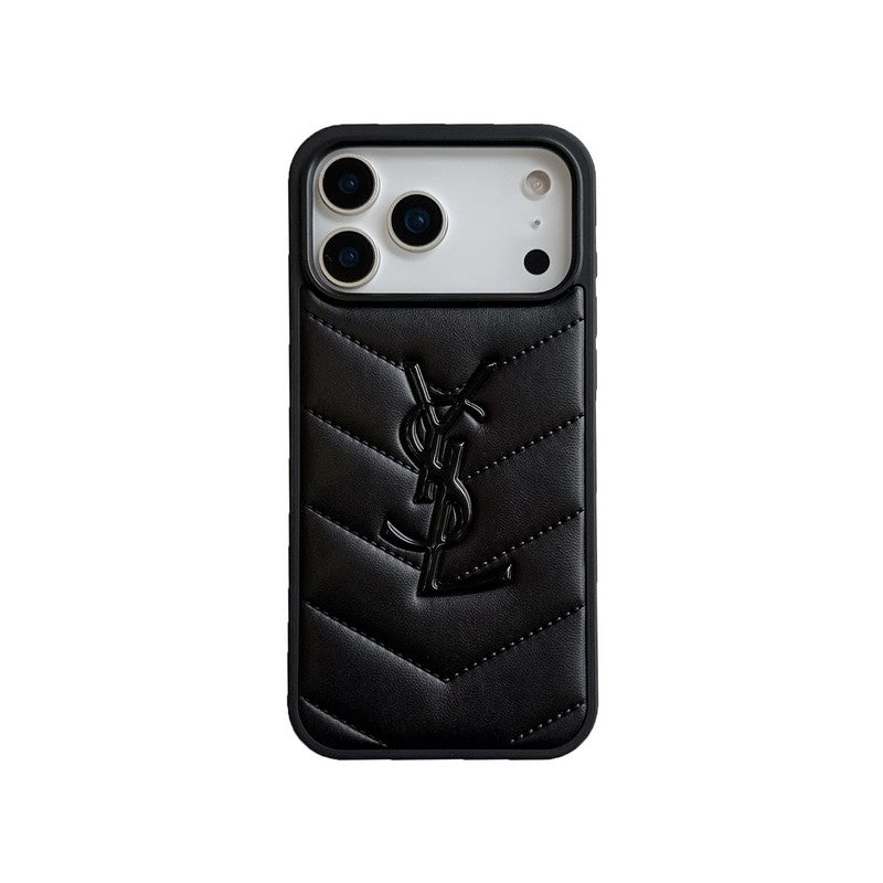 Saint Black & White Leather iPhone Case