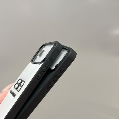 BB Black & White Leather iPhone Case