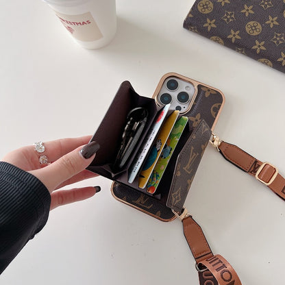 Lou Card Bag Crossbody Rose Gold iPhone Case