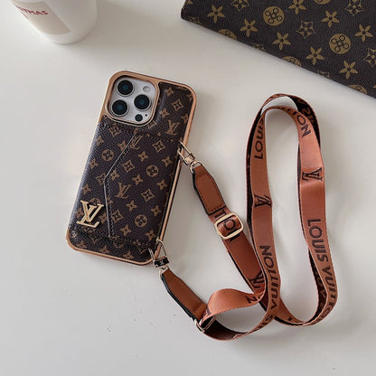 Lou Card Bag Crossbody Rose Gold iPhone Case