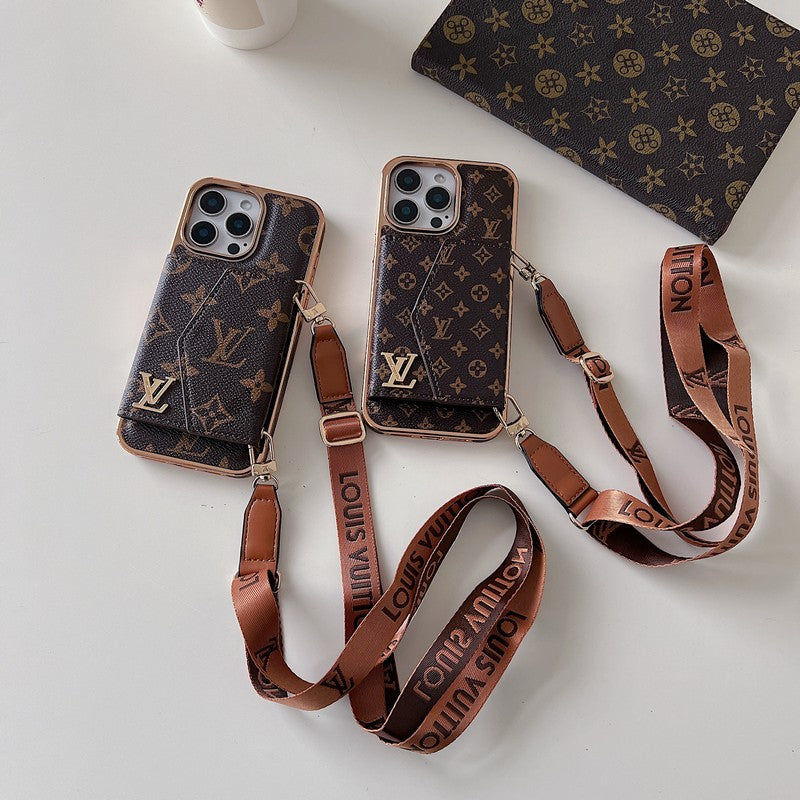 Lou Card Bag Crossbody Rose Gold iPhone Case