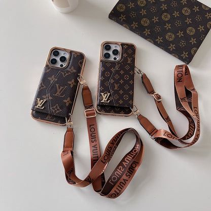 Lou Card Bag Crossbody Rose Gold iPhone Case