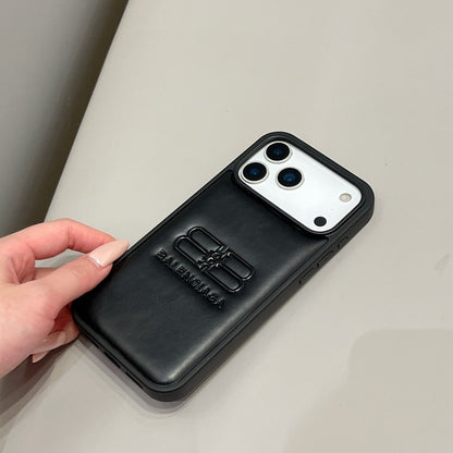 BB Black & White Leather iPhone Case