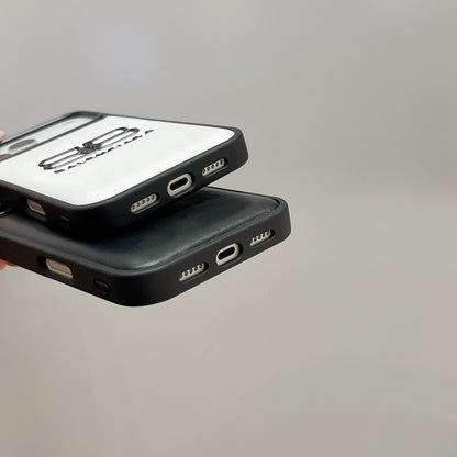 BB Black & White Leather iPhone Case