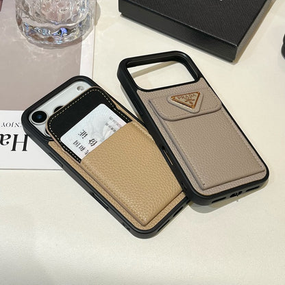 Pra Color Leather Card Bag iPhone Case