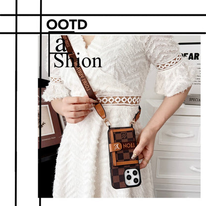 Lou Card Bag Chain Classic Brown iPhone Case