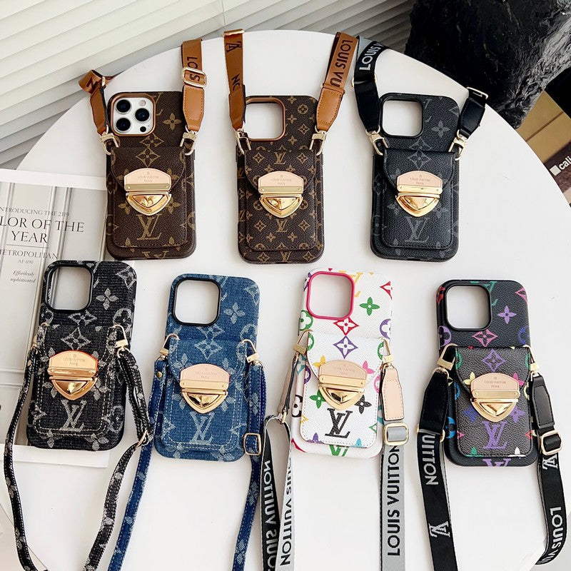 Louis Gold Card Crossbody iPhone Case