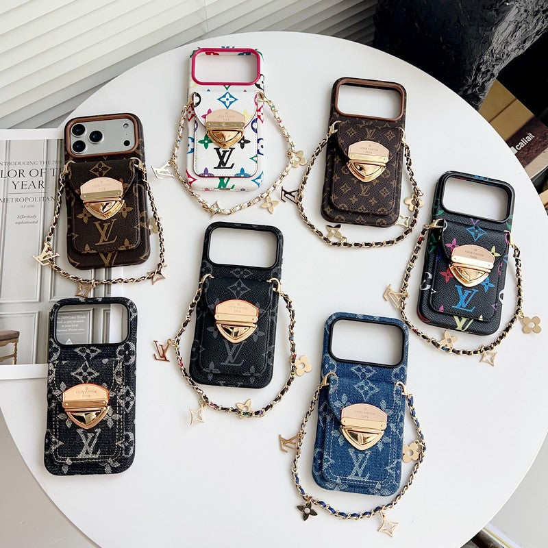 Louis Gold Card Bag Chain iPhone Case