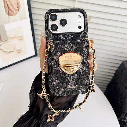Louis Gold Card Bag Chain iPhone Case