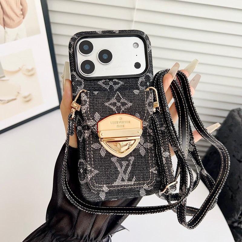 Louis Gold Card Crossbody iPhone Case