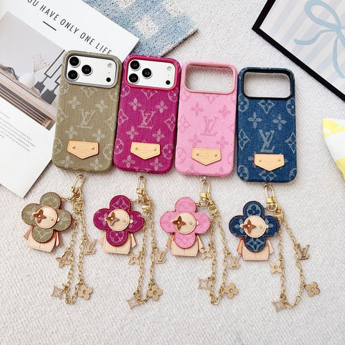 Louis Color Series Denim Gold Chain iPhone Case
