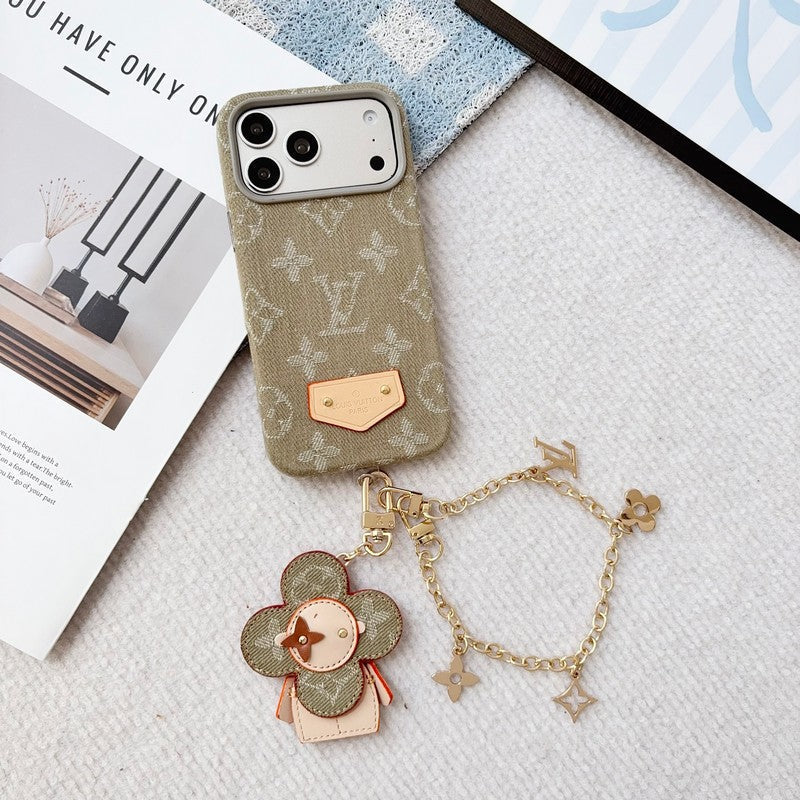 Louis Color Series Denim Gold Chain iPhone Case