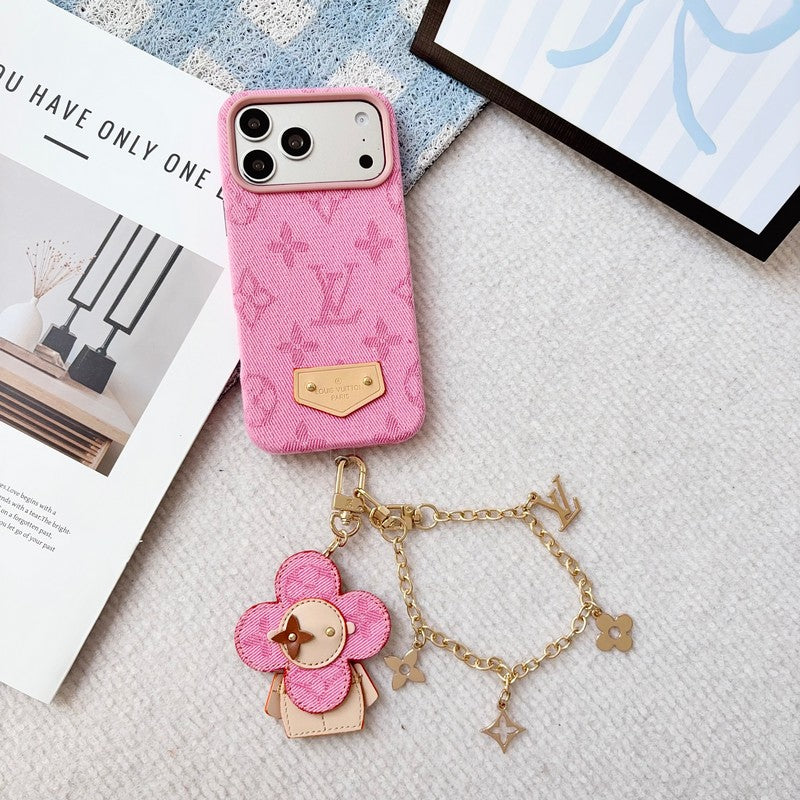 Louis Color Series Denim Gold Chain iPhone Case