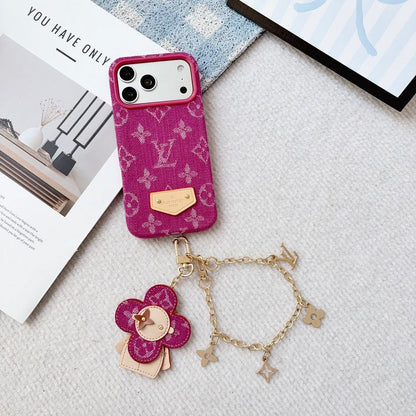 Louis Color Series Denim Gold Chain iPhone Case