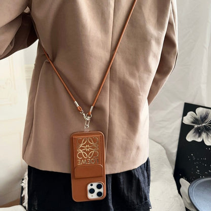 Loe Black & Brown Card Bag Crossbody iPhone Case