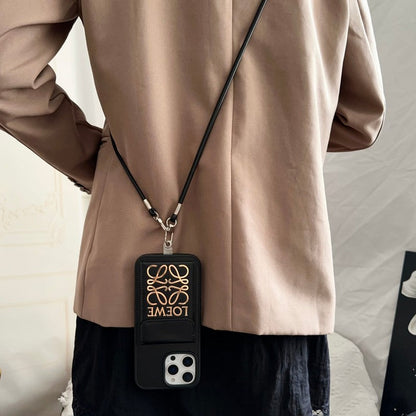Loe Black & Brown Card Bag Crossbody iPhone Case