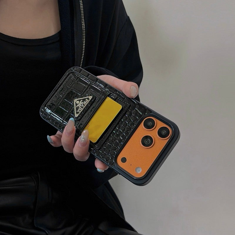 Pra Black Leather iPhone Case