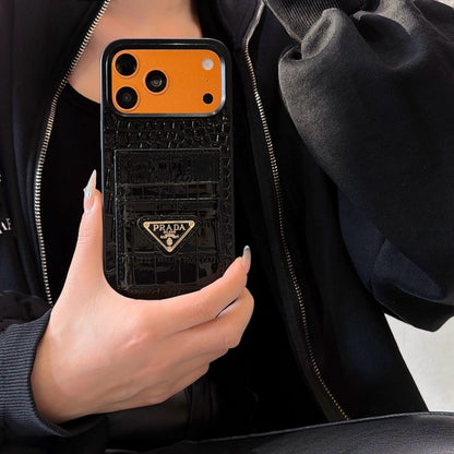 Pra Black Leather iPhone Case