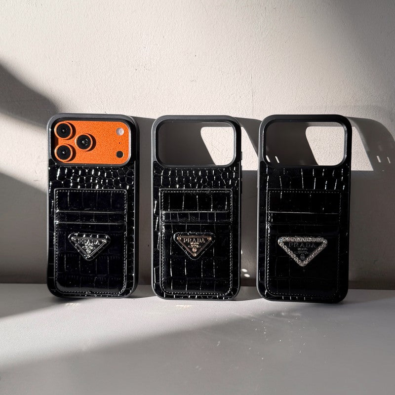 Pra Black Leather iPhone Case