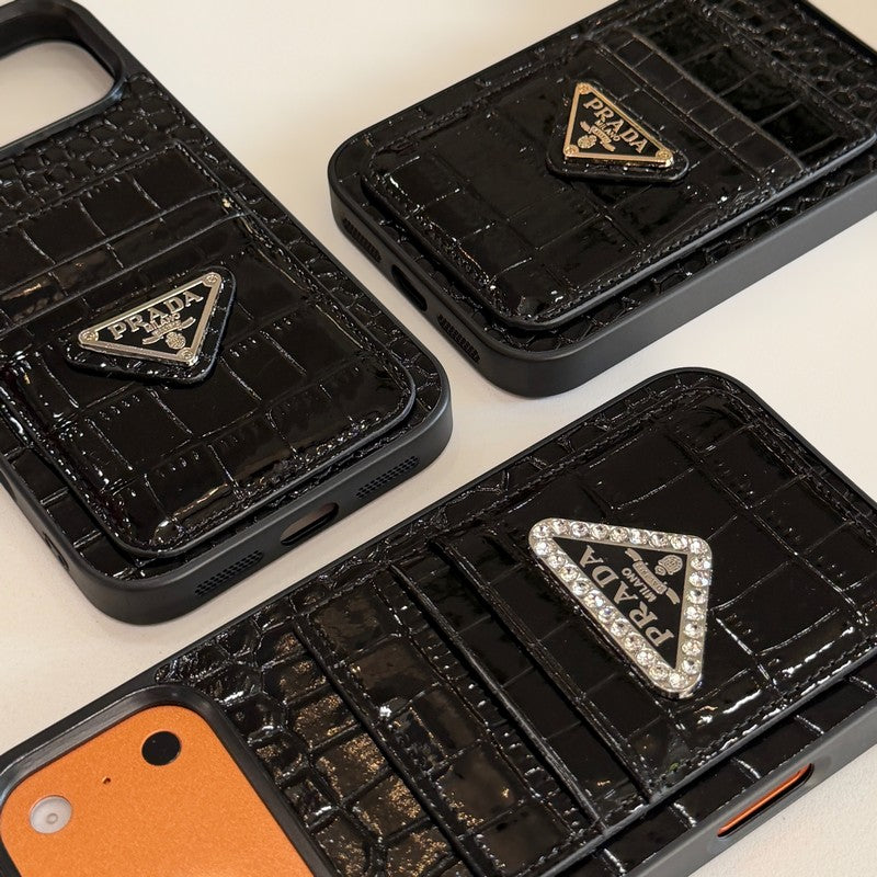 Pra Black Leather iPhone Case