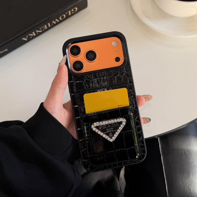Pra Black Leather iPhone Case