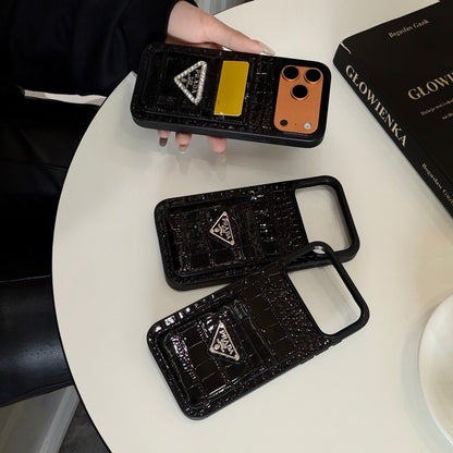 Pra Black Leather iPhone Case
