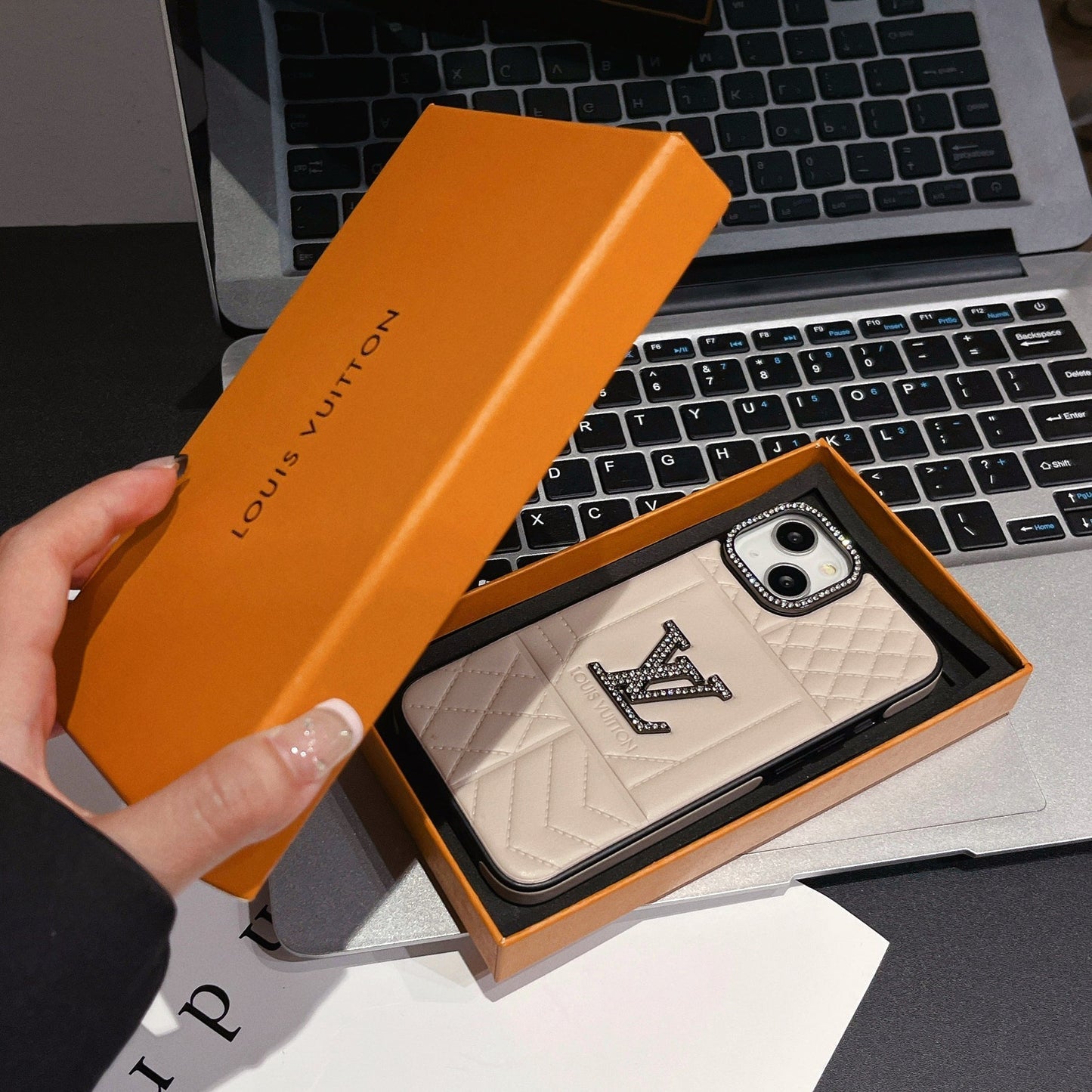 Lou Rhombus Leather iPhone Case