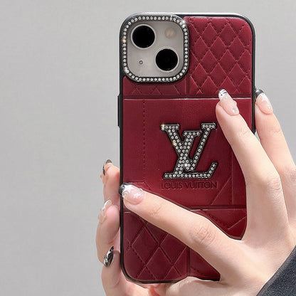 Lou Rhombus Leather iPhone Case