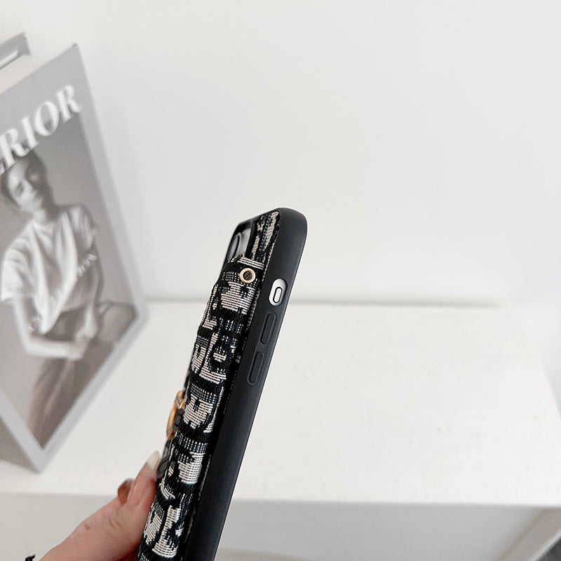 CD Crossbody Scarves Leather iPhone Case