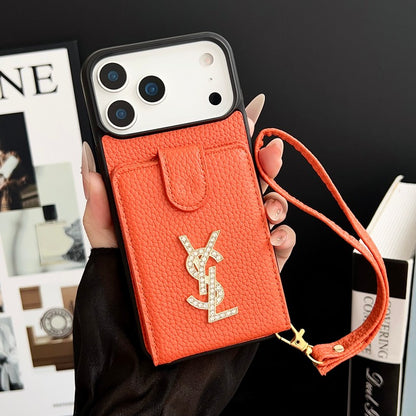 Saint Leather Hand Chain iPhone Case