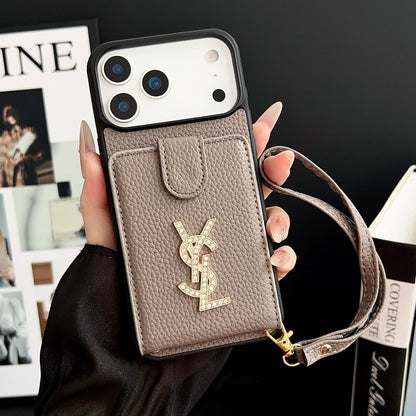 Saint Leather Hand Chain iPhone Case
